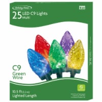 Holiday Home Green Wire Multicolor LED Lights C9 Christmas Décor Perspective: Main