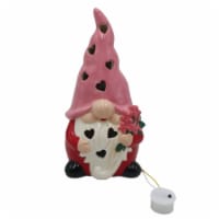 Holiday Home Valentine's Ceramic LED Gnome - Pink Perspective: Main