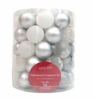 Holiday Home Shatterproof Christmas Ornaments Holiday Decor- Silver / White Perspective: Main
