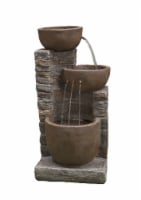 HD Outdoors 3-Tier Bowl Fountain made of cement and plastic. Perspective: Main