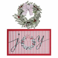 Holiday Home 20" Holiday Wreath and Joy Doormat Perspective: Main
