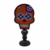 Holiday Home 12" Orange Skeleton on Stand Halloween Décor Perspective: Main