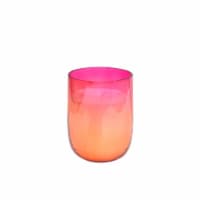 HD 6oz Iridescent Short Cylinder Glass Candle Pink Perspective: Main