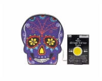 Holiday Home Purple Skull Spider Web Pattern Light Up Wooden Table Decor Perspective: Main
