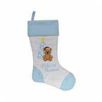 Holiday Home Babies 1st Christmas Stocking Holiday Decoration - Blue