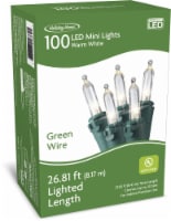 Holiday Home LED Green Wire Mini Lights Christmas Décor - Warm White