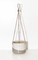 Global Outdoors Two-Tone Ceramic Hanging Basket Planter Perspective: Main