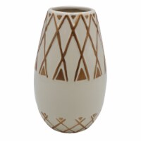 HD Designs Ceramic Vase - White/Gold Perspective: Main