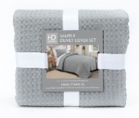 HD Designs® 2 Piece Waffle Duvet Set - Gray Perspective: Main