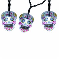 Holiday Home Day of the Dead LED Sugar Skull Light Set - White Perspective: Main