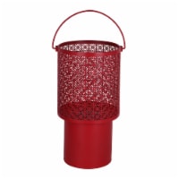 HD Designs Outdoors Metal Stamp Pattern Lantern - Red