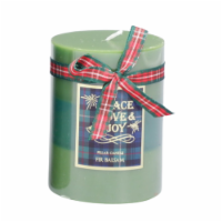HD Designs Three Layer Wax Pillar Candle - Green