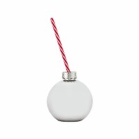 Holiday Home Christmas Figural Ornament Sipper Drinking Glass - Silver