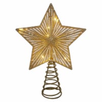 Holiday Home 6.5" Gold Star Christmas LED Christmas Tree Topper Christmas Décor Perspective: Main