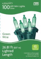 Holiday Home Green Wire LED Mini Christmas Lights - Green Perspective: Main