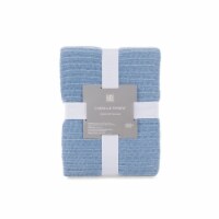 HD Designs Chenille Rib Knit Throw Blanket - Blue Perspective: Main