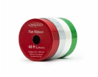 Holiday Home® 48' Oh What Fun Flat/Curl Ribbon Pack - Green/Red/White Perspective: Main
