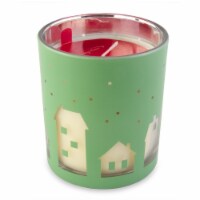 Holiday Home Engraved Houses Jar Candle - Green Perspective: Main
