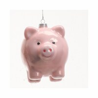 Holiday Home Pink Pig Christmas Ornament Holiday Decor Perspective: Main