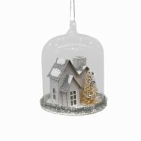 Holiday Home Glass Dome House Ornament Perspective: Main