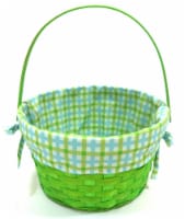 HH 8.5in Lined Bamboo Basket - Green Perspective: Main