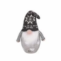 Holiday Home 11" LED Crackle Glass Gnome Christmas Décor - Grey Snowflake