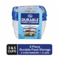 Kroger® BPA-Free Durable Plastic Food Storage Container With Lid Set - 3 pack 3 & 5 cup