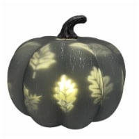 Holiday Home LED Animated Glass Pumpkin with Leaves Projection - Grey Perspective: Main