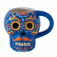 Holiday Home® Day of the Dead Figural Skull Mug – Blue Perspective: Main