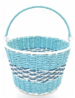 Holiday Home® Easter Two Tone Rope Basket - Blue Perspective: Main