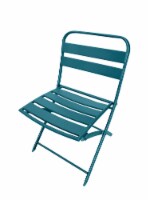 HD Designs Outdoors Patio Furniture Metal Folding Chair - Dragonfly Blue Perspective: Main