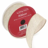 Holiday Home Holiday Champagne Glitter Sheer Christmas Ribbon Perspective: Main