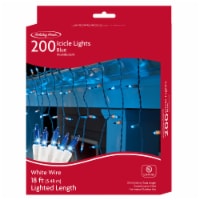 Holiday Home 200 ct White Icicle Wire Lights Christmas Décor - Blue