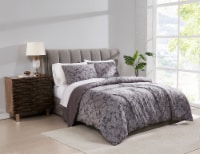HD Designs 2-Piece Printed Velvet Duvet Set - Gray Perspective: Main