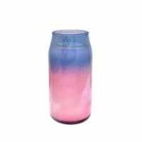 HD 12oz Iridescent Tall Cylinder Glass Candle Blue Perspective: Main