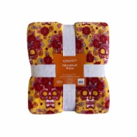 Holiday Home Catrina Orange Skulls 50x60 Microplush Throw Blanket Perspective: Main