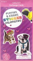 Holiday Home Valentine's Day Exchange Cards Puppies/Kittens with Puffy Glitter Stickers Perspective: Main