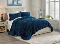 HD Designs Fur Comforter Set - Blue Perspective: Main