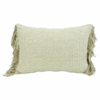 HD Designs Heathered Woven Decor Pillow with Fringe - Tan