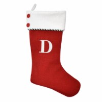 Holiday Home Knit Monogram D Christmas Stocking - Red Perspective: Main