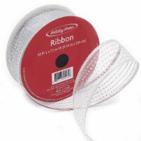 Holiday Home Holiday Silver Glitter Dot Sheer Christmas Ribbon Perspective: Main
