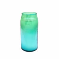 HD 12oz Iridescent Tall Cylinder Glass Candle Green Perspective: Main