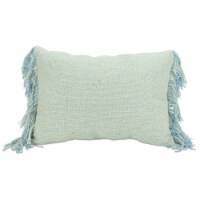 HD Designs Heathered Woven Decor Pillow with Fringe - Blue Perspective: Main