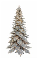 Holiday Home Snowy Fir Tree with Warm White LED Lights Perspective: Main