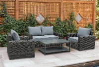 HD Designs Outdoors Paloma Wicker Cushioned Sofa Set Perspective: Main