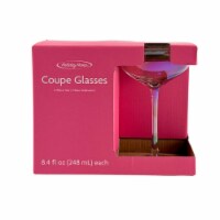 Holiday Home Valentine's Day Clear Iridescent Coupe Glasses Perspective: Main