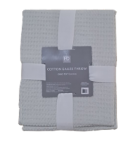 HD Designs® Cotton Gauze Throw - Gray Perspective: Main