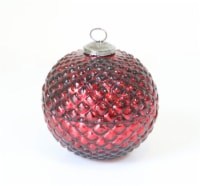Holiday Home 5" Pine Cone Glass Ornament Candle - Red