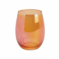 Holiday Home® Halloween Stemless Wine Glass - Orange Iridescent Perspective: Main