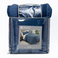 HD Designs® 3 Piece Jacquard Stripe Comforter Set - Blue Perspective: Main